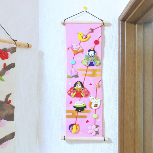 2025年㊗️】桃の節句 ひな祭り 壁掛けタペストリー おもちゃ・人形