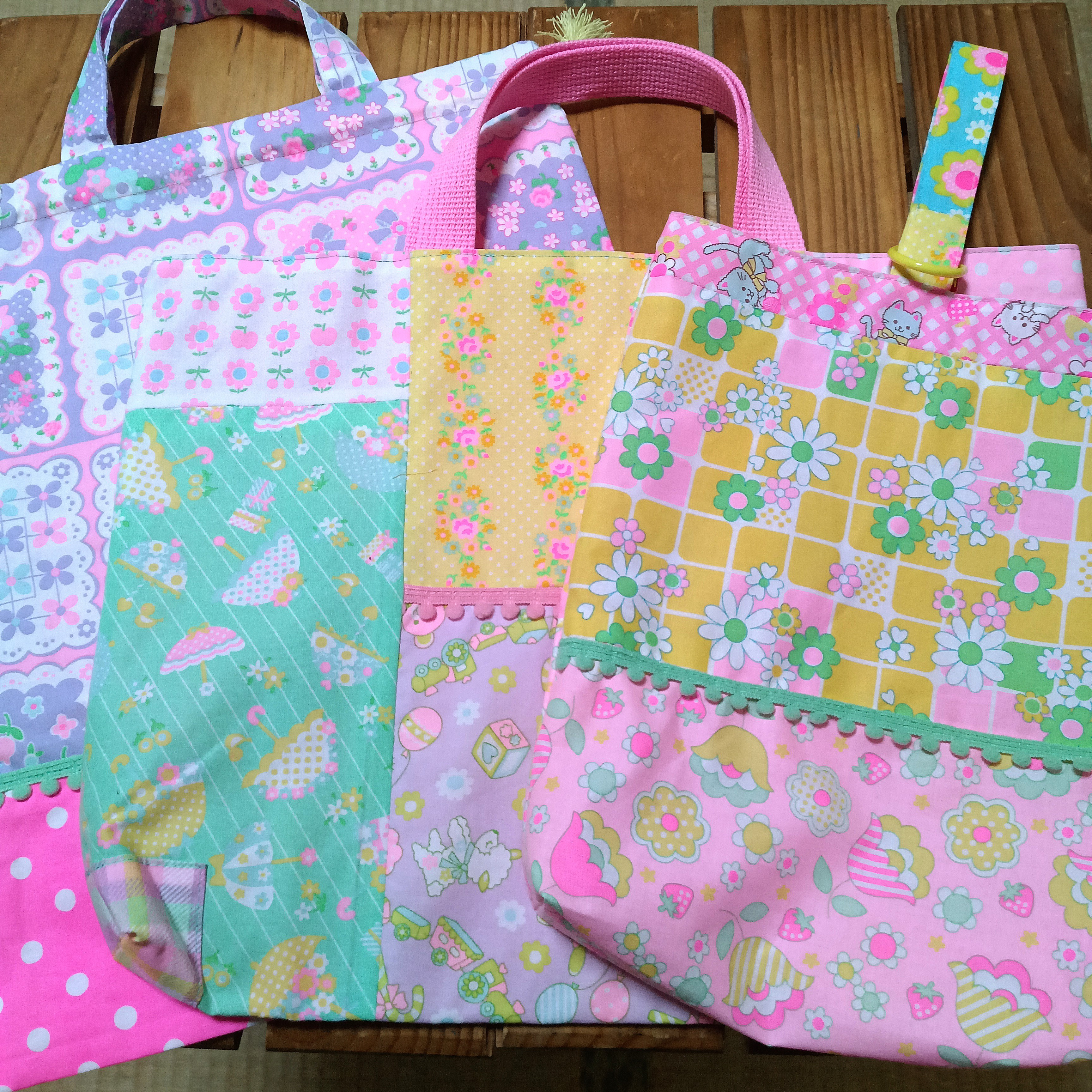 送料無料　22入園入学準備ピンクス手提げ　レッスンバック　上履き入れ　体操服袋　女の子　体操着入れ　巾着袋　体育着入れ