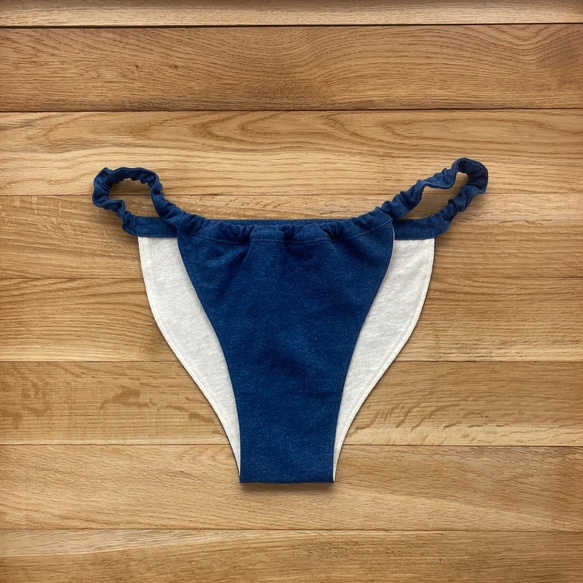 自分好みにアレンジ【藍染め】草木染めふんどしぱんつ　オーガニックコットン　ヘンプ　ユニセックス　フェムケア　Indigo 1枚目の画像