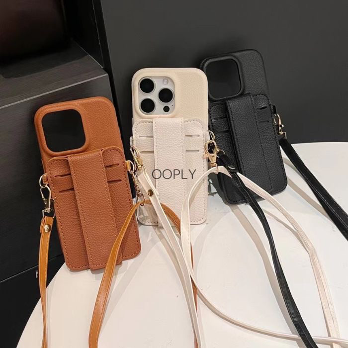 ♡全機種対応♡エレガンス ショルダーストラップ付き iphone カード入れ 16 15 14 13 12 11