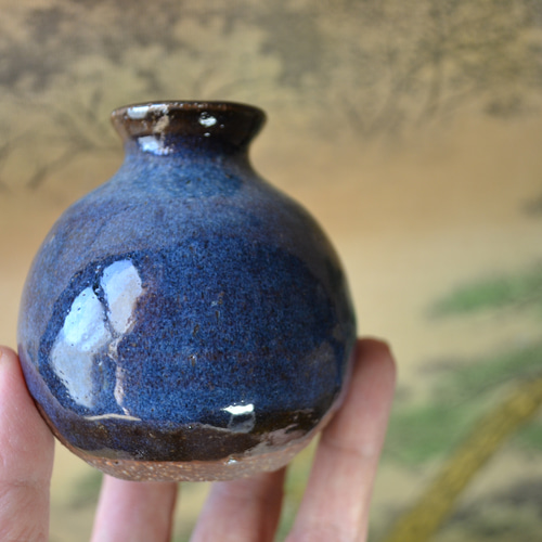 再入荷！】ミニ花瓶(コスモブルー) 一輪挿し ☆萩焼 陶器 ギフト