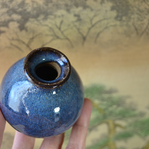 再入荷！】ミニ花瓶(コスモブルー) 一輪挿し ☆萩焼 陶器 ギフト