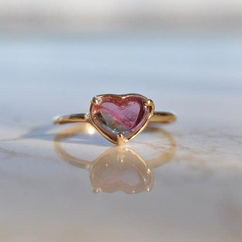 18k ハート型リング 楽天市場】【送料無料】K10YG ハートシェイプ ロードライト