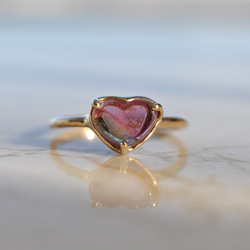 MARJORAM ハート型ストーンリング 11号 単品売り】ハートデザインインカローズシルバー925リング - SNRS-2204