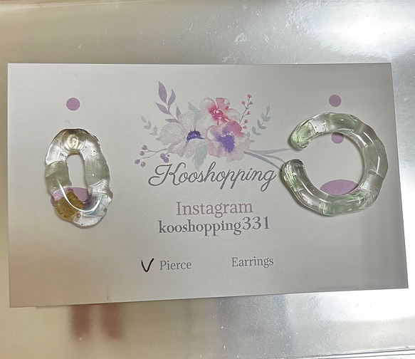 天然石ピアス×イヤーカフセット ハンドメイドピアス 天然石