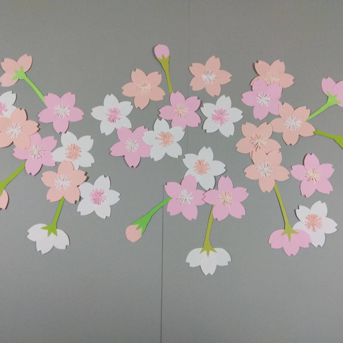 【写真確認用】壁面飾り 春 壁飾り さくら（1）24枚 〈春の壁面〉 画用紙 壁面飾り 保育園・幼稚園