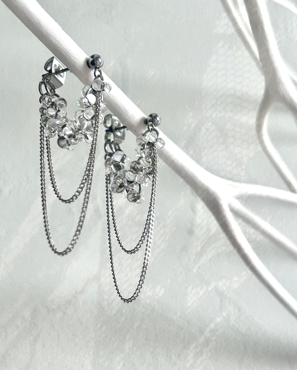 2color！ファルファーレのトリプルフープ ピアス/イヤリング⑅*॰ॱ 6枚目の画像