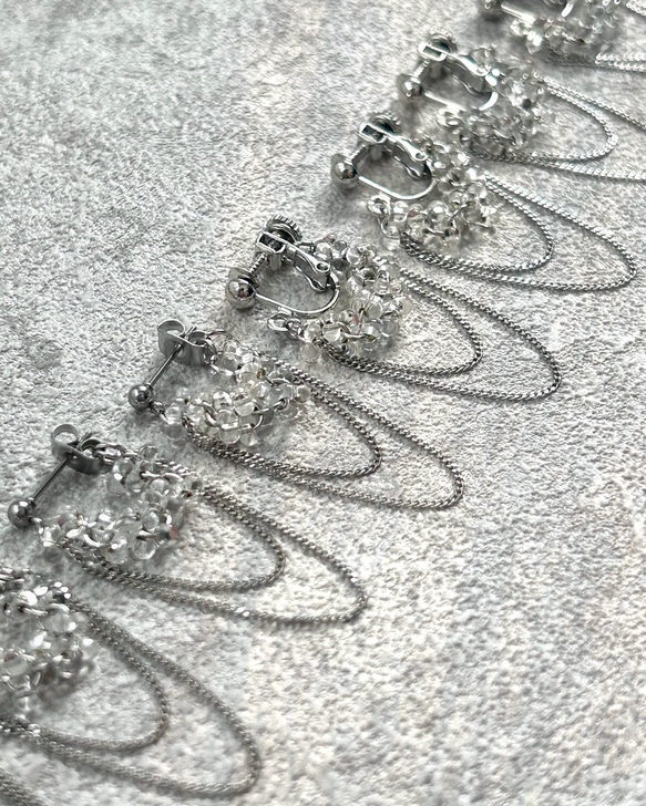 2color！ファルファーレのトリプルフープ ピアス/イヤリング⑅*॰ॱ 8枚目の画像