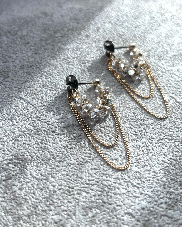 2color！ファルファーレのトリプルフープ ピアス/イヤリング⑅*॰ॱ 3枚目の画像