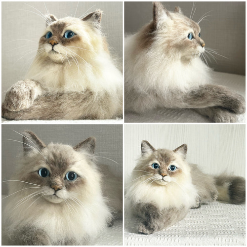 羊毛フェルト　猫　オーダー　【ウタページ】75 羊毛フェルト 猫 オーダー 【ウタページ】75