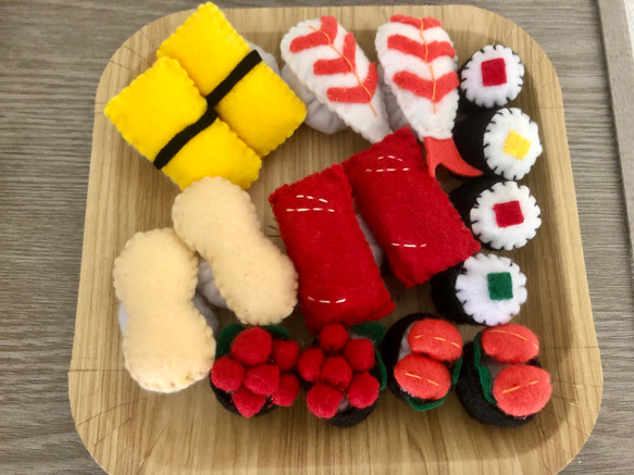 フェルト　おままごと寿司セット5セット フェルト・おままごとお寿司セット。 おもちゃ・人形 tomo 通販