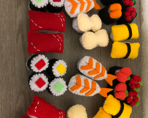 フェルト・おままごとお寿司セット32個！ おもちゃ・人形 tomo 通販