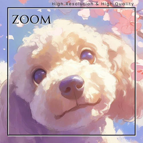 桜犬戯舞 - トイプードル犬 No.1】桜・花見・春・花びら・子犬・ペット