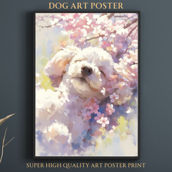 桜犬戯舞 - トイプードル犬 No.2】桜・花見・春・花びら・子犬・ペット