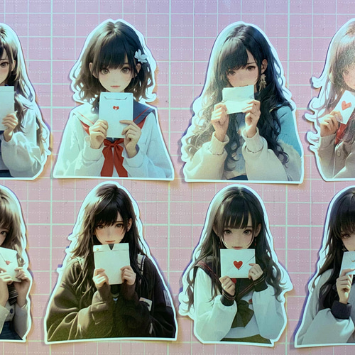 女の子ダイカット30枚 No.407おすそ分けファイル 手帳デコ