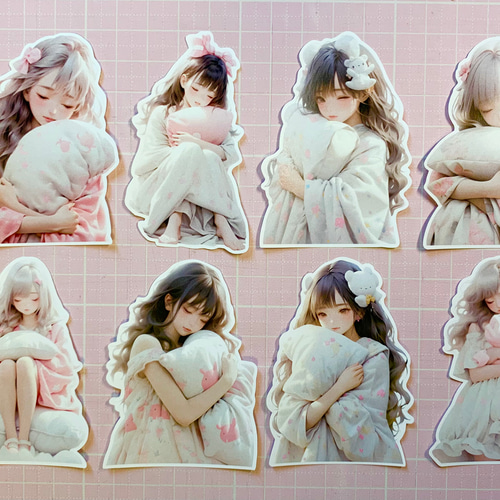 女の子ダイカット30枚 No.407おすそ分けファイル 手帳デコ