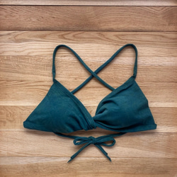 【藍、槐】草木染めブラ　オーガニックコットン　femcare　しめつけない　綿　ブラ　ヨガ　リラックス　見えてもかわいい 3枚目の画像