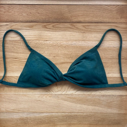 【藍、槐】草木染めブラ　オーガニックコットン　femcare　しめつけない　綿　ブラ　ヨガ　リラックス　見えてもかわいい 2枚目の画像