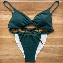 【藍、槐】草木染めブラ　オーガニックコットン　femcare　しめつけない　綿　ブラ　ヨガ　リラックス　見えてもかわいい 8枚目の画像