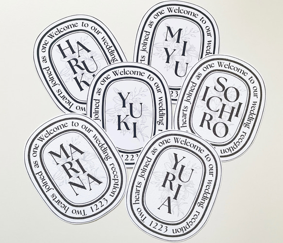 1枚¥120〜】diptyque風 ディプティック風 席札 マーメイド紙 席次表