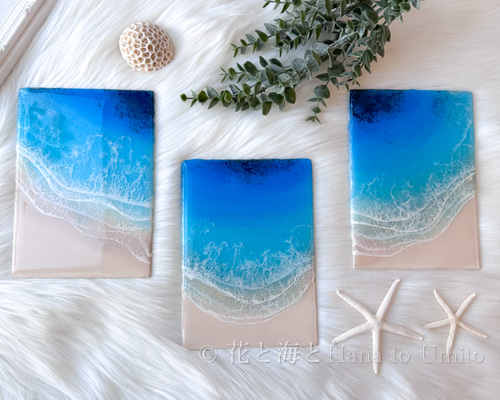 海と白波のキャンバスアート✳︎海レジンアート オーシャンアート