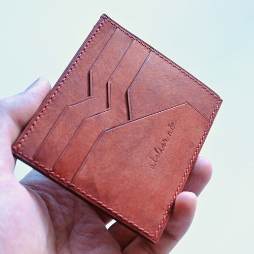 薄くて小さなフラグメントケース【レッドブラウン】財布 イタリアン