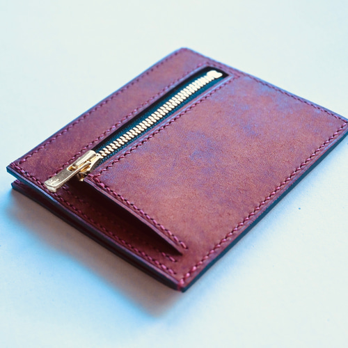 薄くて小さなフラグメントケース【レッドブラウン】財布 イタリアン