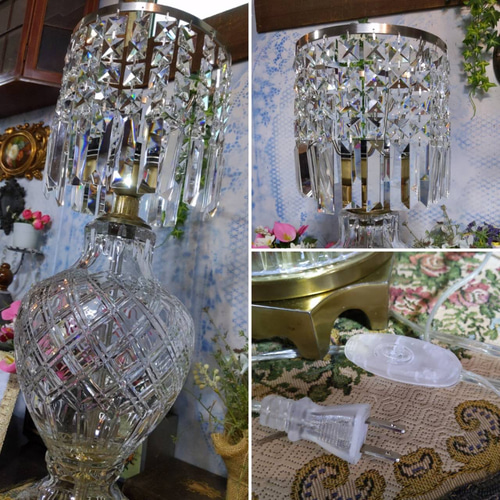 アンティークランプ エレガントなスタンドランプ クリスタル  