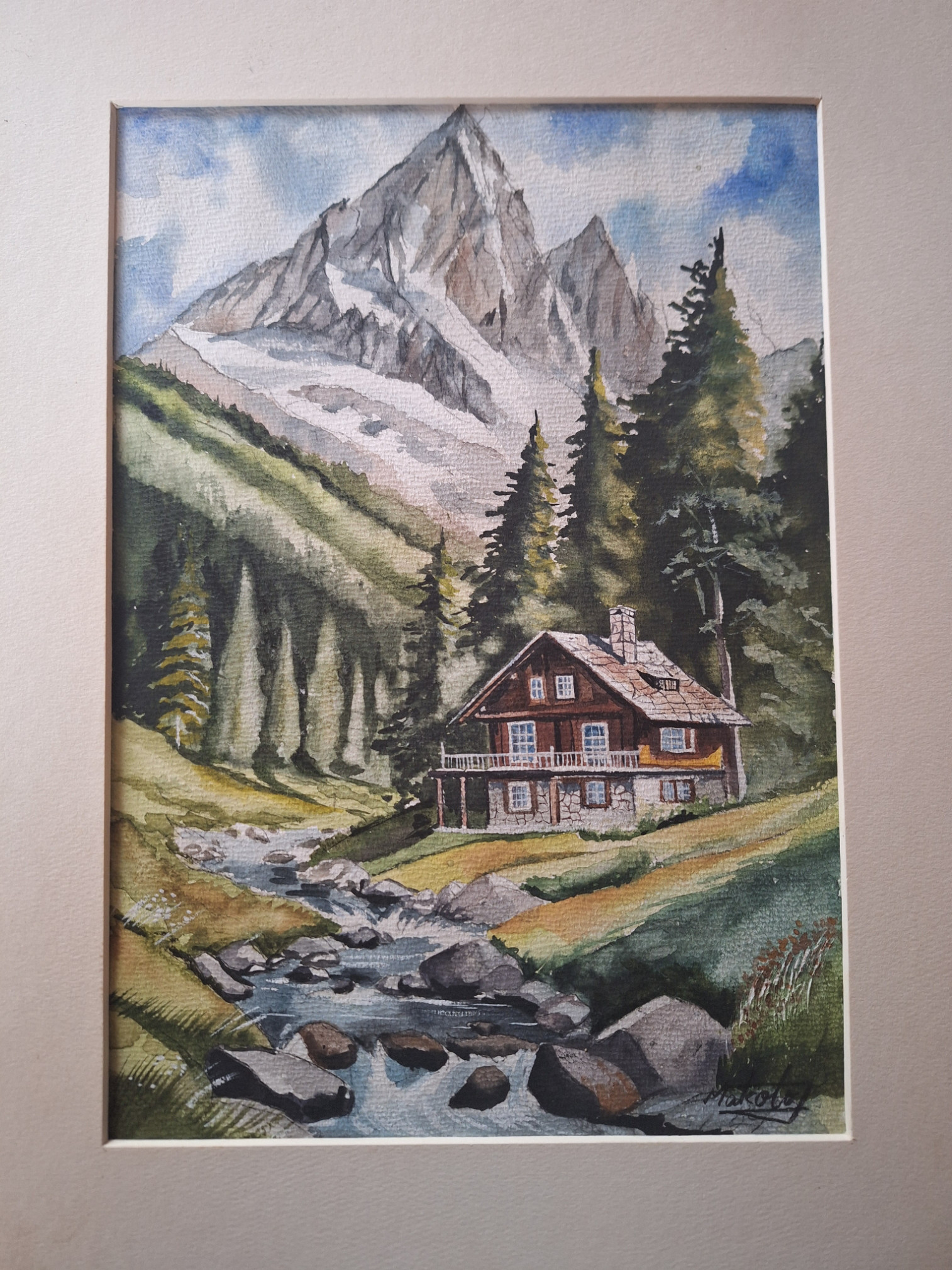 カタログギフトも！ 美品　在銘　山水画 絵画