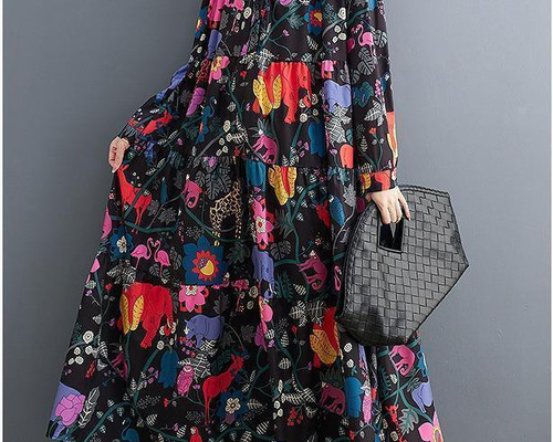 極美品✨マレーラ 近年モデル 花柄ロングワンピース シルク混 大きいサイズ 大きいサイズ レディース ロング ワンピース 花柄 春 秋冬 新品 長袖