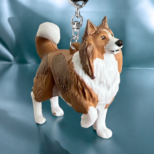 シェルティ/コリー miniリアル3Dフィギュア/ミニチュア キーホルダー 1