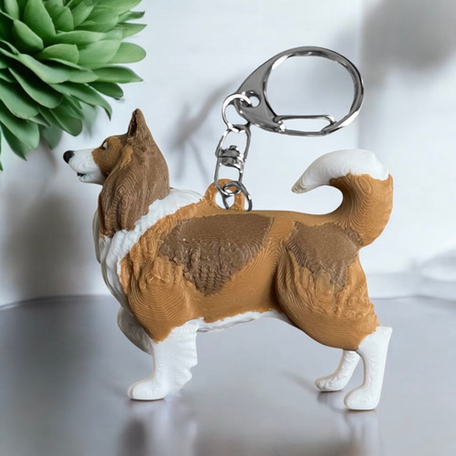 シェルティ/コリー miniリアル3Dフィギュア/ミニチュア キーホルダー 1