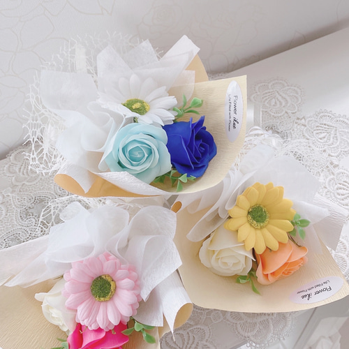 ミニブーケ ソープフラワー 卒業 卒園 お誕生日 記念日 母の日 敬老の