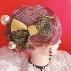 再販》154 小さな麦わら帽子のヘアクリップ ① リボン ヘア