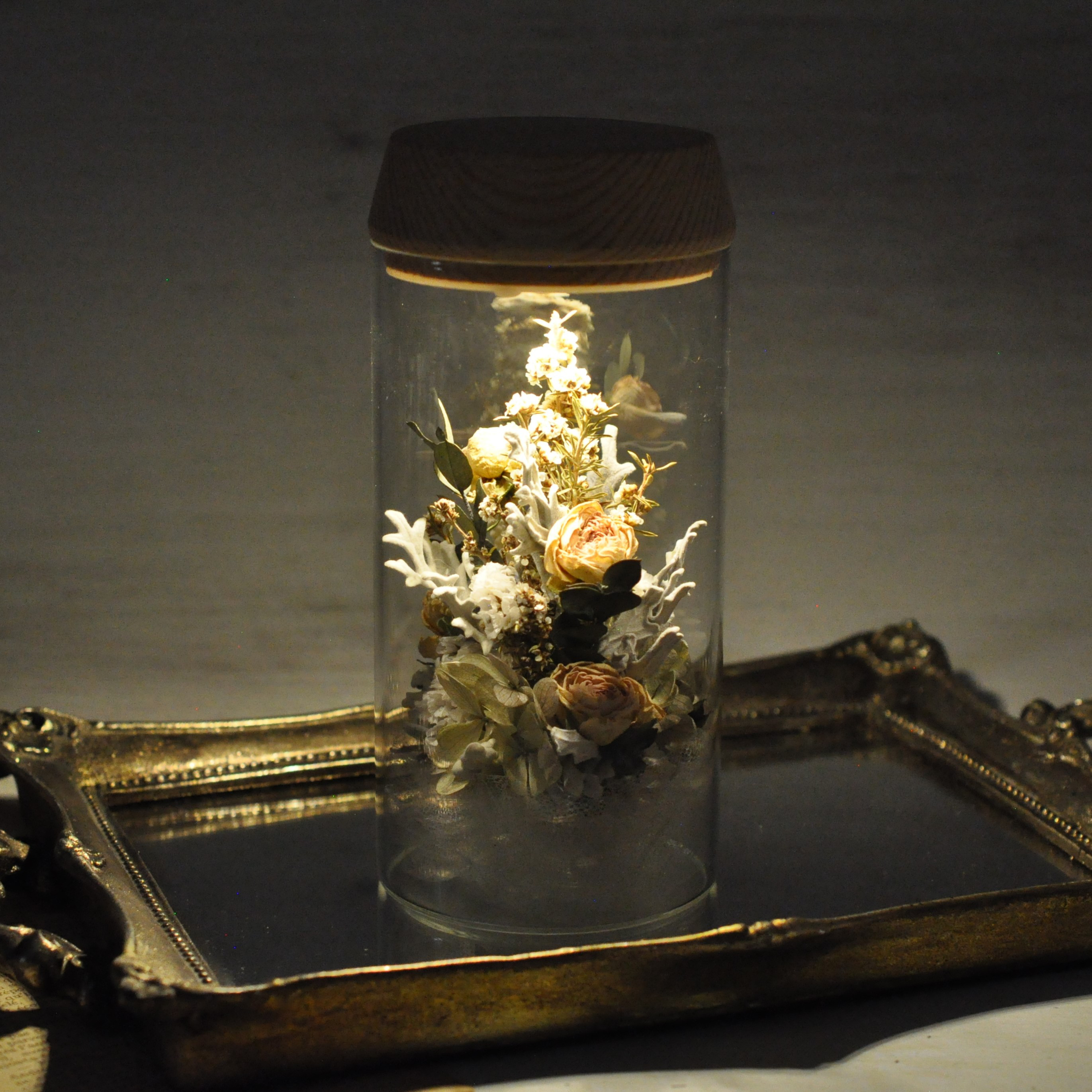 ✽小さな宝石箱のよう✽心安らぐアンティークカラーのランプフラワー