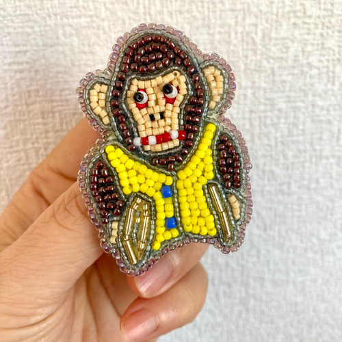 サルのオモチャのビーズ刺繍ブローチ ブローチ 粒屋 通販 18731204