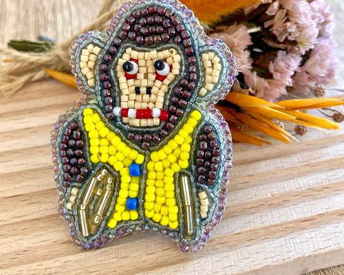 サルのオモチャのビーズ刺繍ブローチ ブローチ 粒屋 通販 18731204