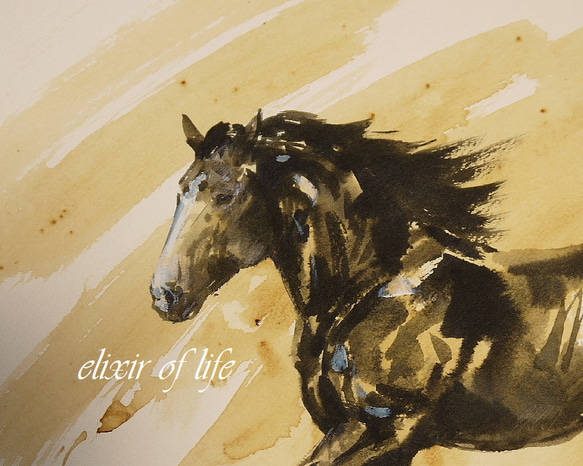 荷馬２０２５ (高級水彩画用紙３２ｃｍ×４１，５ｃｍ、コーヒー、墨） 2枚目の画像