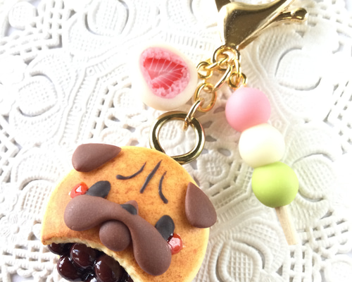 フェイクスイーツ*パグちゃん・どら焼き・三色団子・苺大福・チャーム