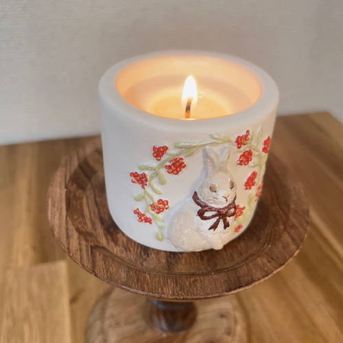 うさぎと実の器〉キャンドル アロマキャンドル プレゼント ジェス