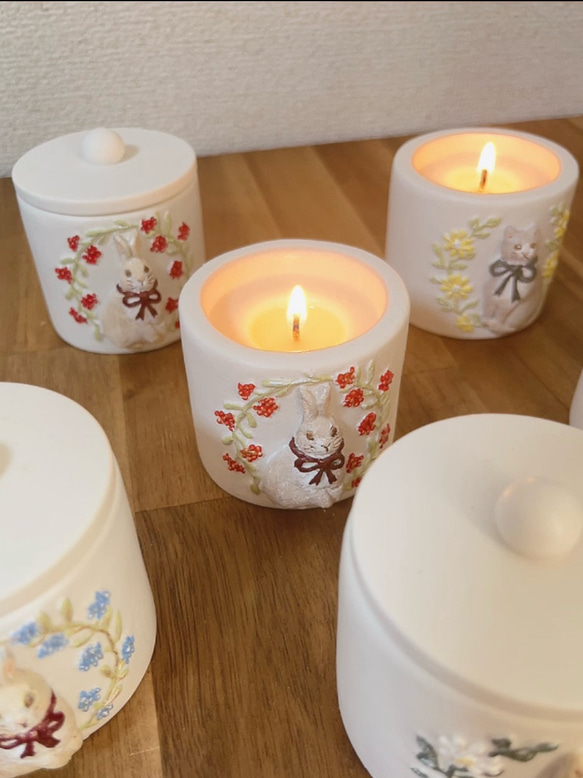 ジェスモナイト&キャンドル 優しさと愛を♡ピンク色ののジェスモナイトキャンドルホルダー&ソイ