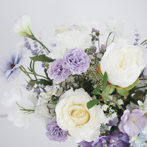 芍薬と藤のパープルブーケ ブートニア付き 和装 洋装 芍薬と藤のパープルブーケ ブートニア付き 和装 洋装