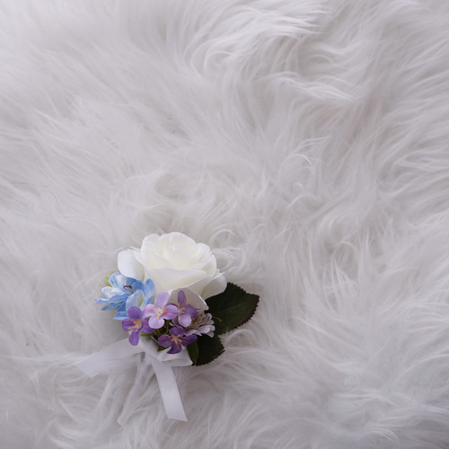 芍薬と藤のパープルブーケ ブートニア付き 和装 洋装 ウェディング