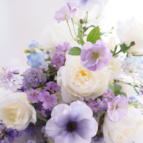 和装、洋装用ブーケ　⭐︎ブートニア付き 芍薬と藤のパープルブーケ ブートニア付き 和装 洋装 ウェディング