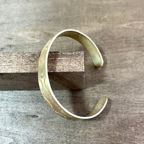 brass ブラス 真鍮 スタンプワーク ブレスレット バングル