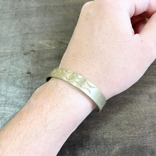 brass ブラス 真鍮 スタンプワーク ブレスレット バングル