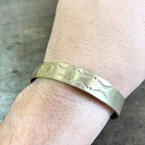 brass ブラス 真鍮 スタンプワーク ブレスレット バングル