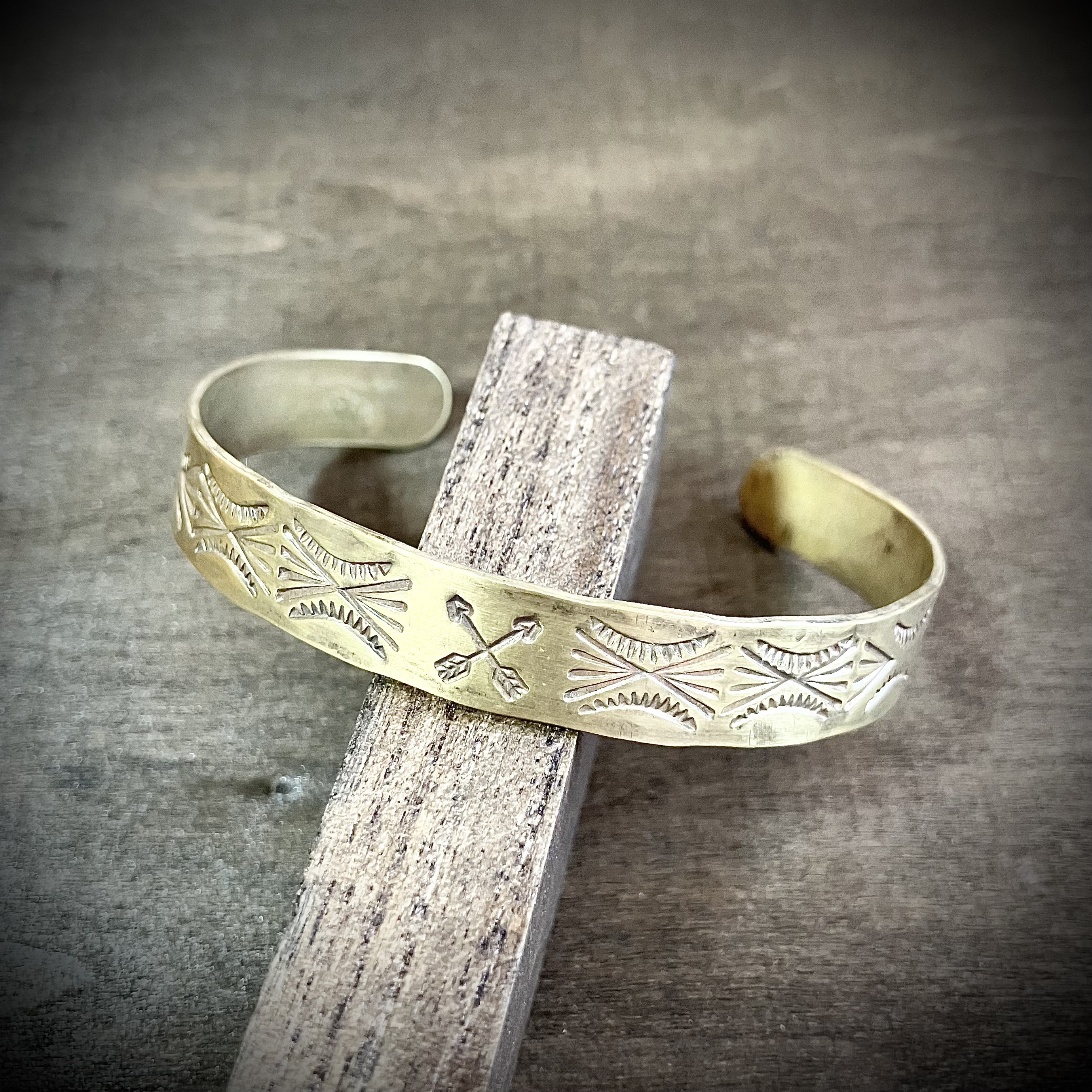 brass ブラス　真鍮　スタンプワーク　バングル　ブレスレット　#インディアンジュエリー　ネイティブアメリカン