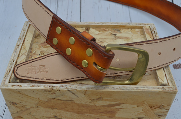 メンズベルト（茶色ぼかし） 8枚目の画像