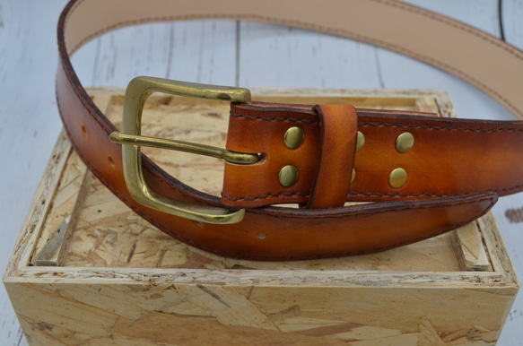 メンズベルト（茶色ぼかし） 7枚目の画像